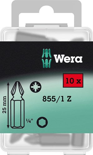 Wera 855 1 z bits pozidriv, pz 3 x 25 mm (10 bits pro box) - 1 stuk(s) - 05072405001