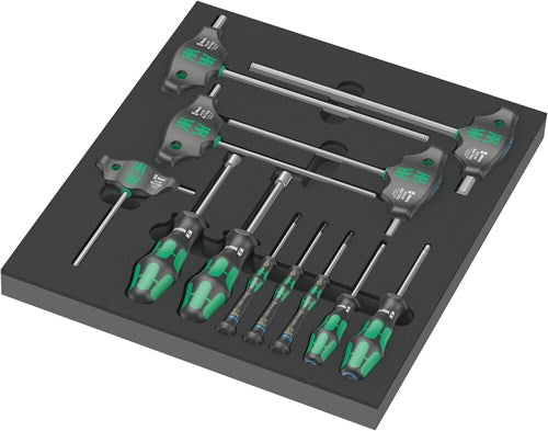 Wera 9713 schuimrubberen inzetstuk met hex schroevendraaiers set 1, 12-delig - 05150104001