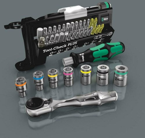 Wera bit- dopsleutelset | 39-delig | sleuf ph pzd t ratel 7 doppen | 1 stuk - 05056490001 - 05056490001