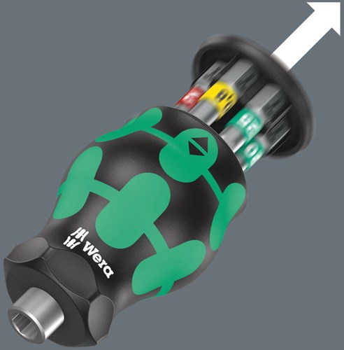 Wera kraftform kompakt stubby magazin 1 05008873001 bitset 7-delig kruiskop phillips, plat, torx incl. bithouder