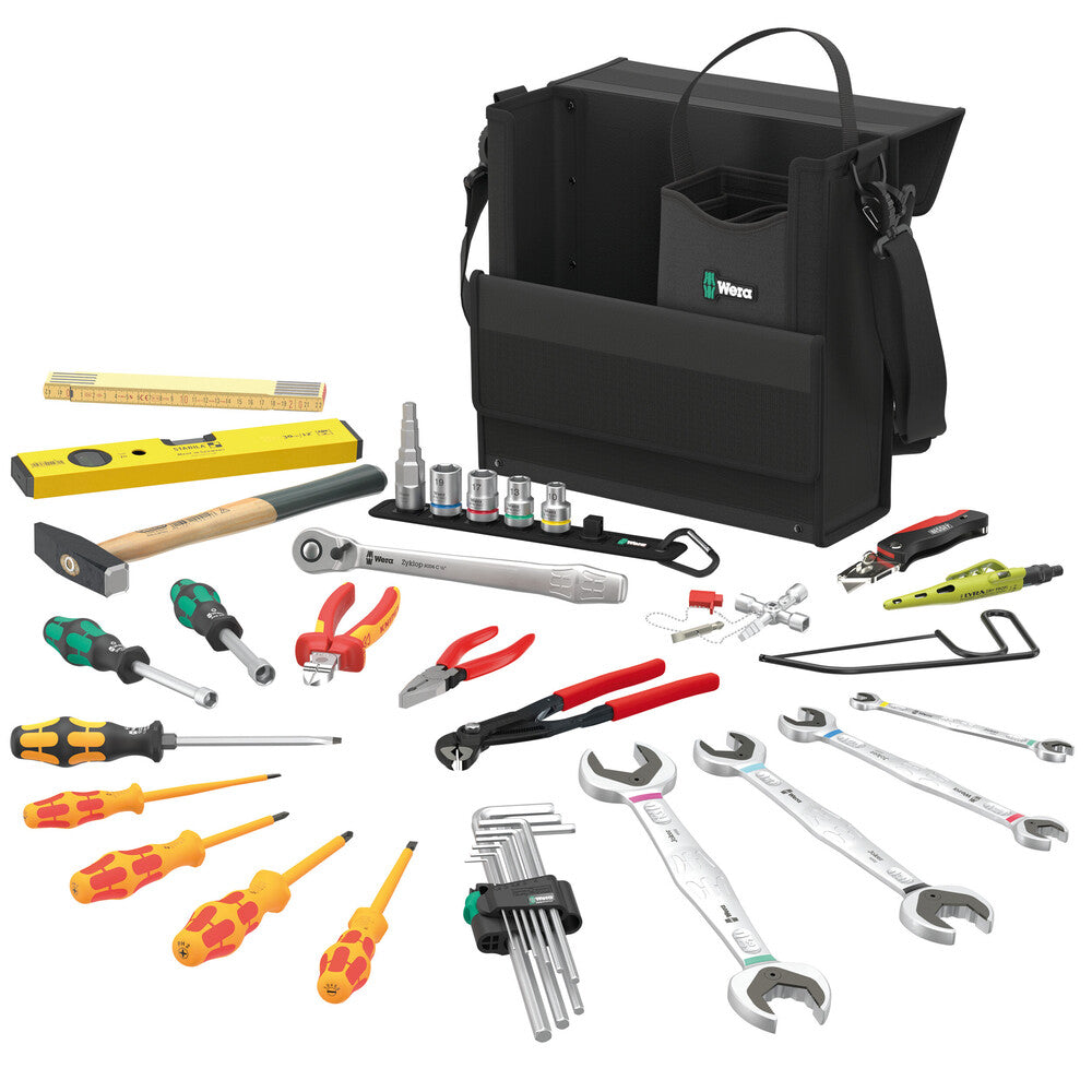 Wera 2go shk 1 gereedschapsset voor gebruik in de sanitair- en hvac sector (zwart, 36‑delig)