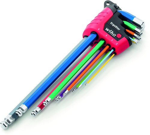 Wiha 43849 | stiftsleutelset in ergostar houder | zeskantkogelkop | 10-delig - 43849