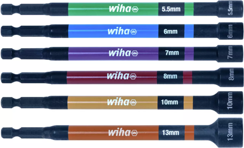Wiha magnetische dopbitset met kleurcodering, 150 mm - 6-delig 1 4 - 47035