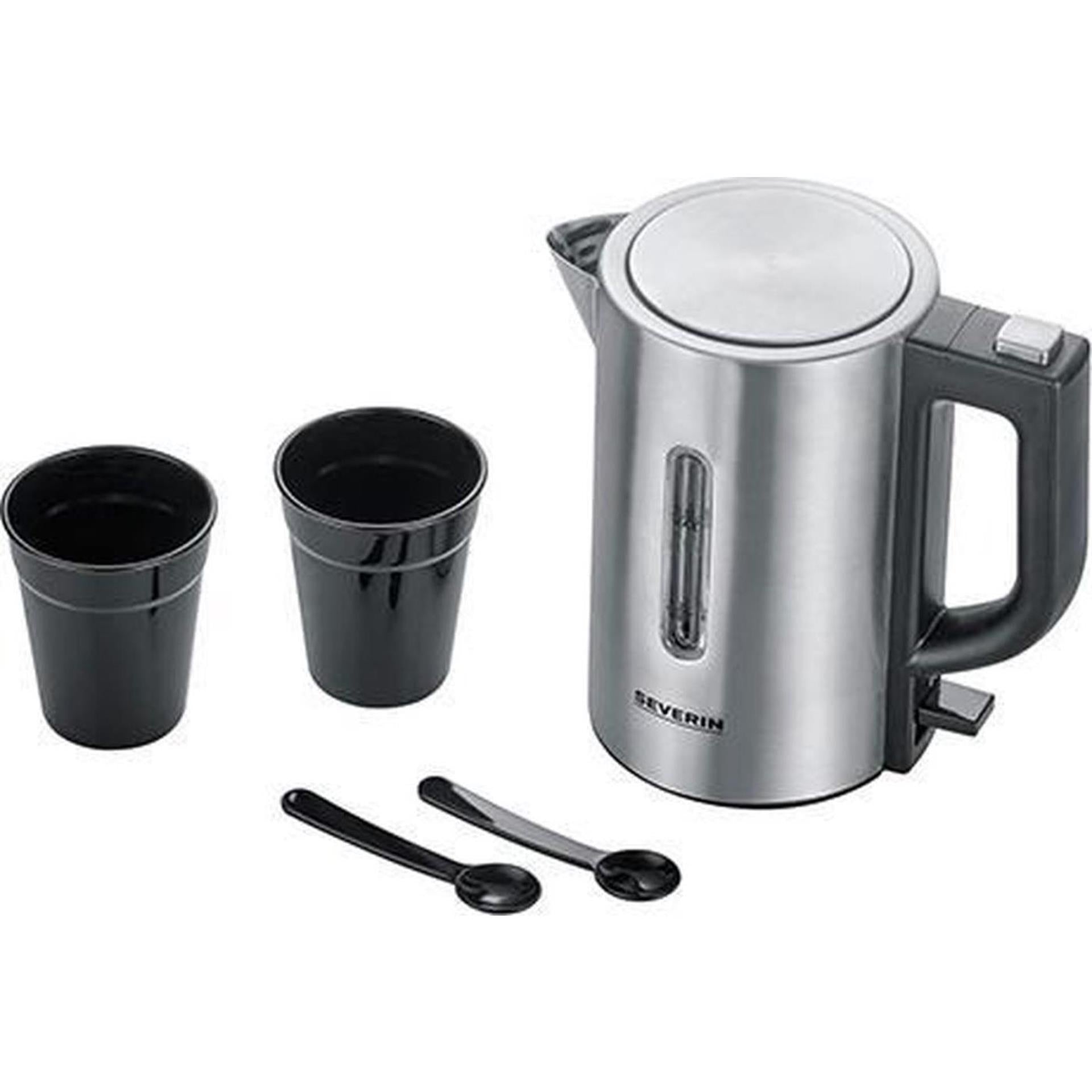 Severin waterkoker rvs 0,5l 1100w zilver zwart