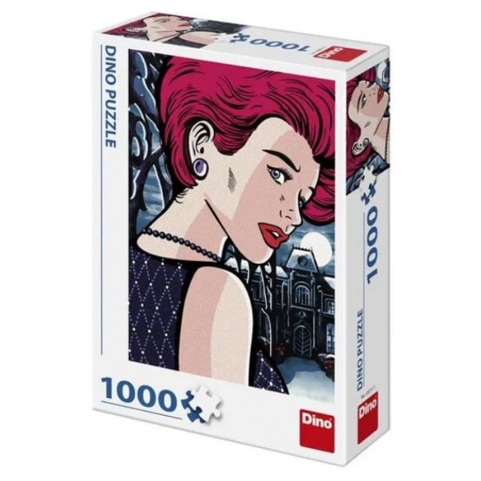 Dinotoys dinopuzzel - pop art mysterieuze vrouw - 1000 stukjes