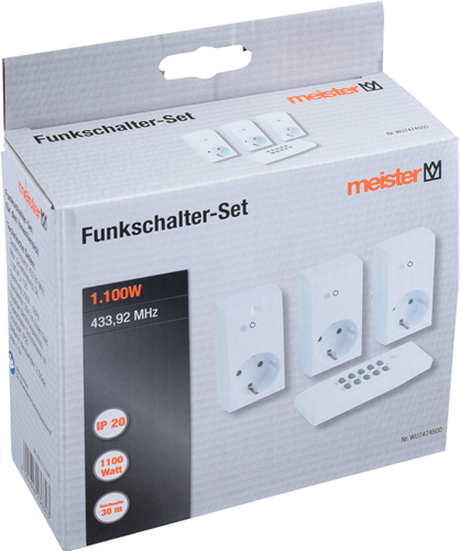 Meister schakelaarset draadloos 3+1 1100w - wu7474500