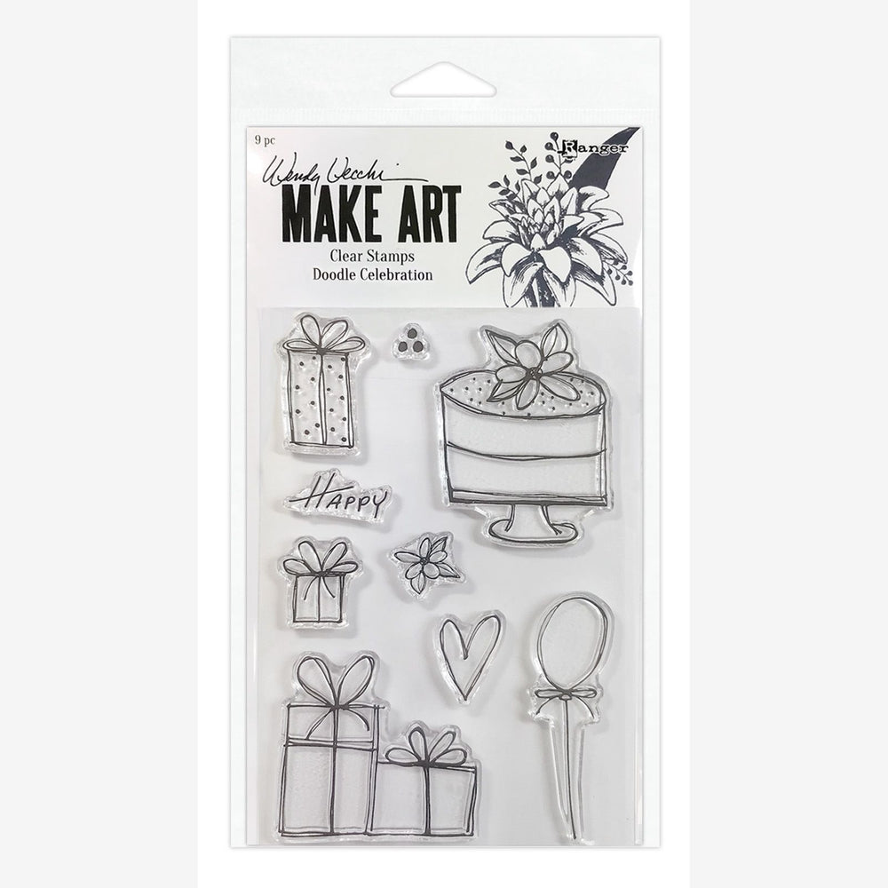 Ranger ink ranger • wendy vecchi make art clear stamp set doodle celebration