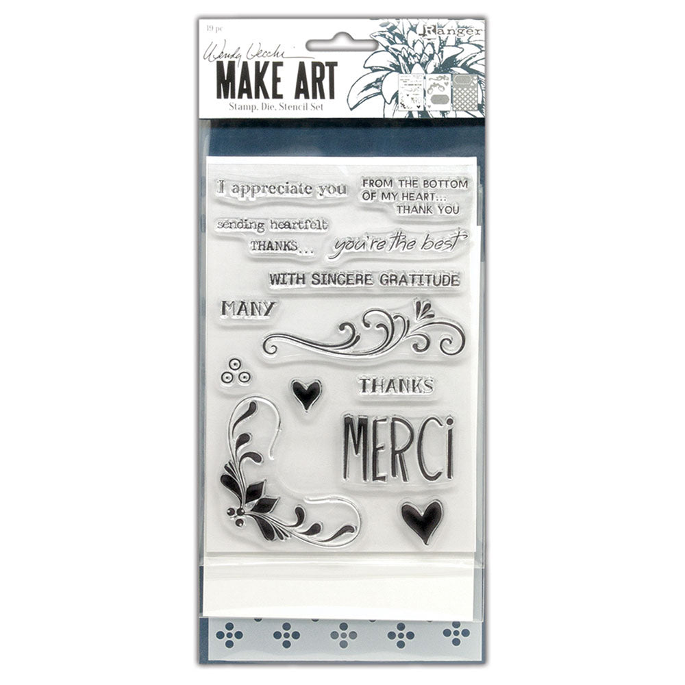 Ranger ink ranger • make art stamp, die stencil set merci more
