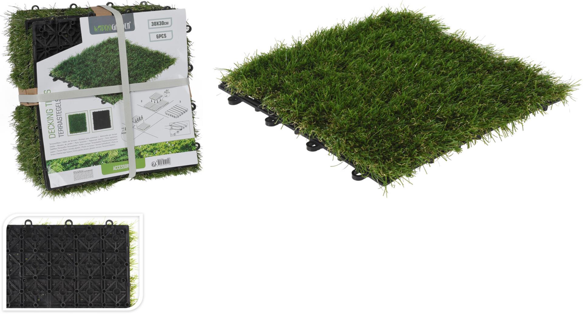 Pro garden terrastegels gras set a 6 30x30cm