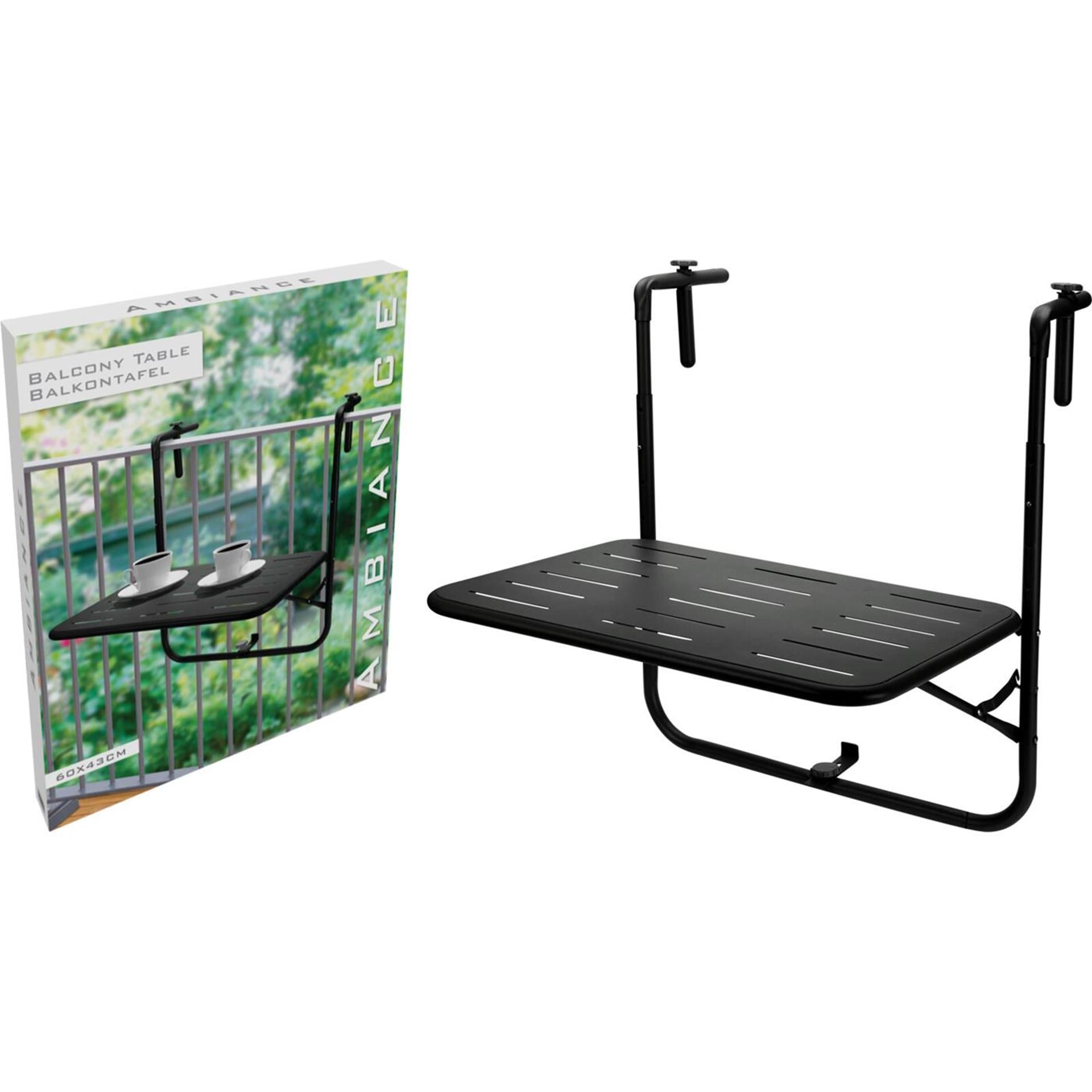 Ambiance balkontafel 60x43x70cm zwart