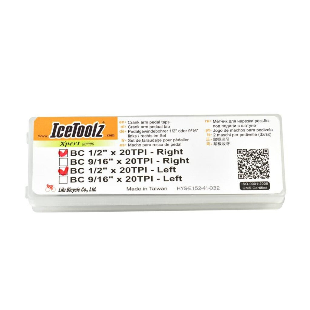 Jeu de tarauds IceToolz Xpert E154 pour manivelle 9 16 x20tpi