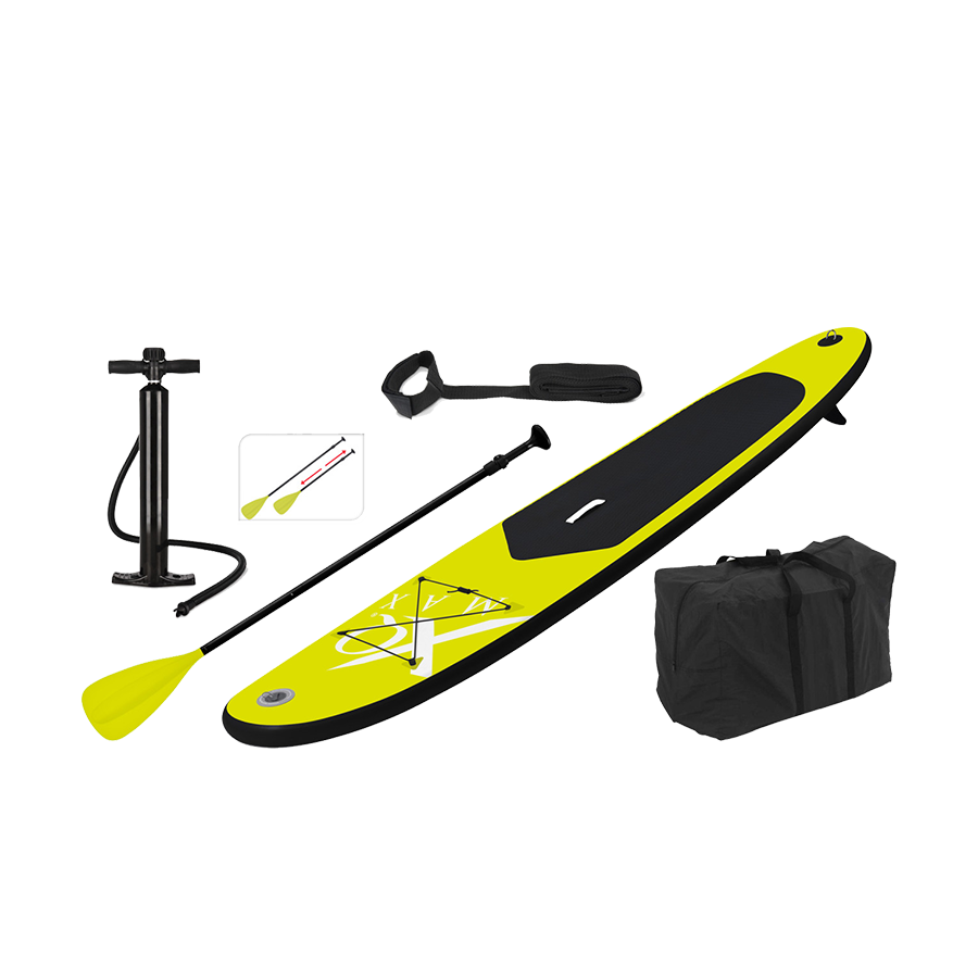 Xq max stand up paddleboard opblaasbaar 285 cm lime en zwart