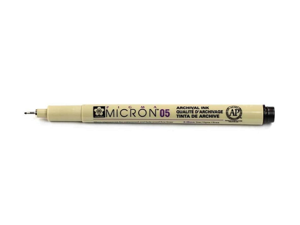 Bruynzeel sakura fineliner spits pigma micron 0.45 mm zwart ds a 12st
