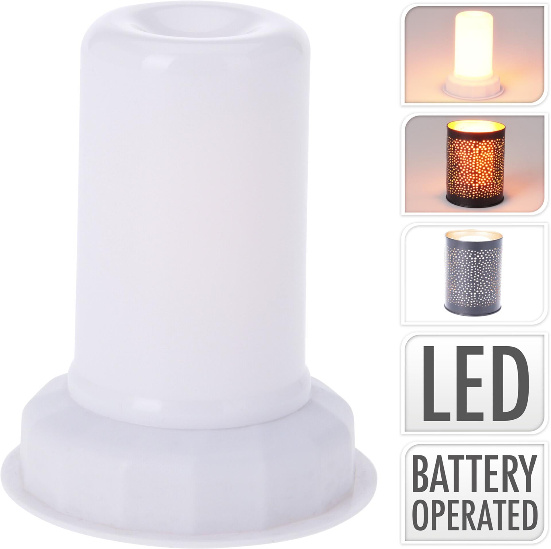 Home styling led lamp vlam effect ã˜8xh9cm tbv waxinelichthouder
