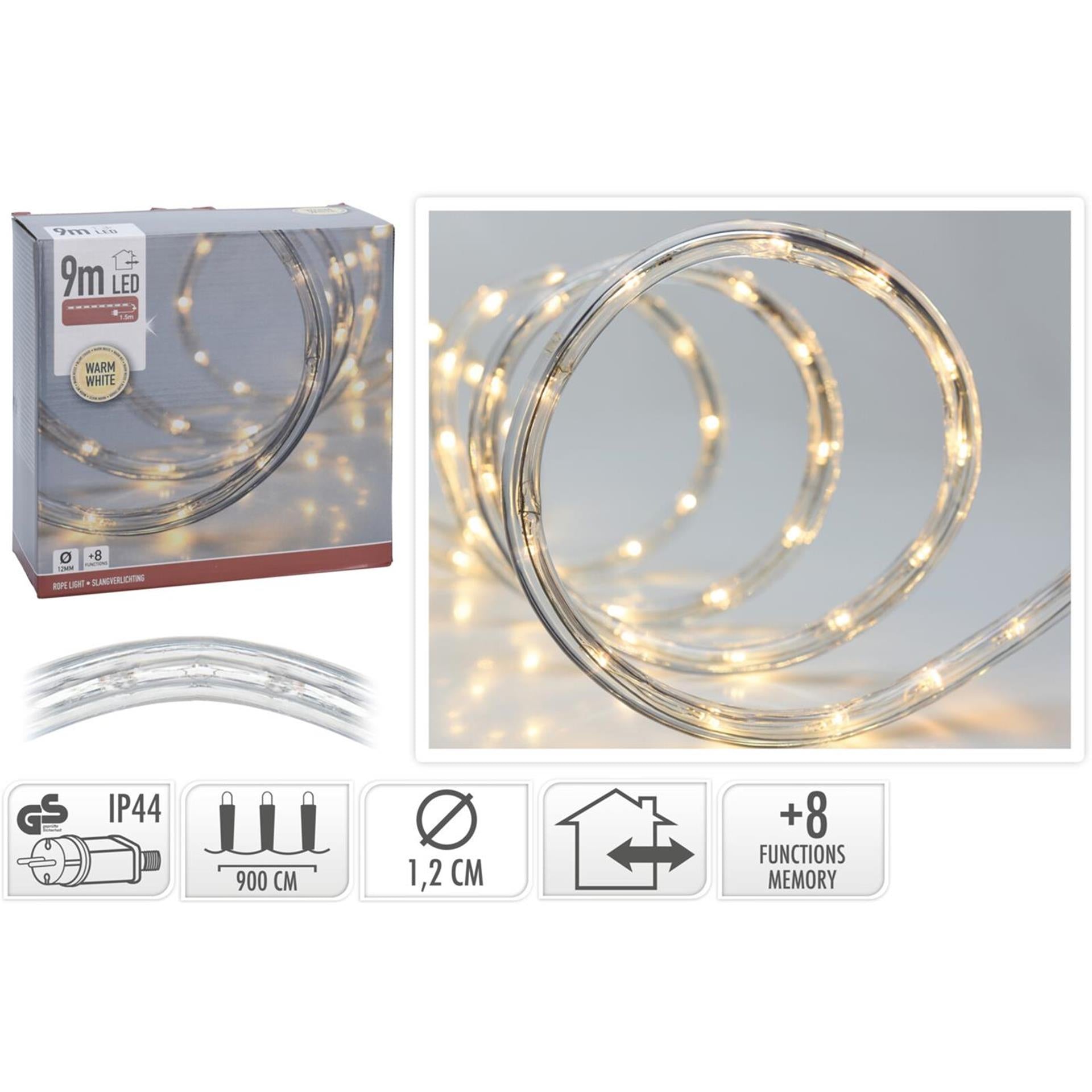 Slangverlichting led 9m warmwit