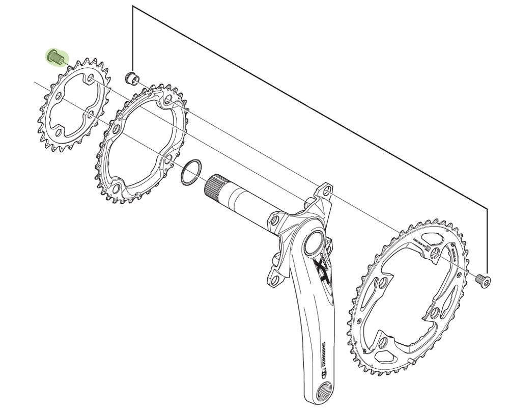 Shimano kettingbladboutset M8X8.5 B FC-M7000 (4st)