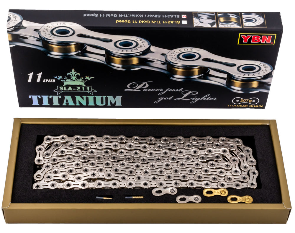 Ybn sla 211 s2 titanium 11-speed chain hollow pin