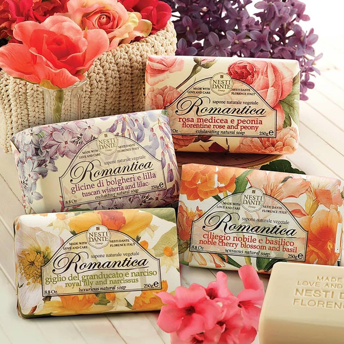 Nesti dante romantica tuscan wisteria liliac zeep 250gr.