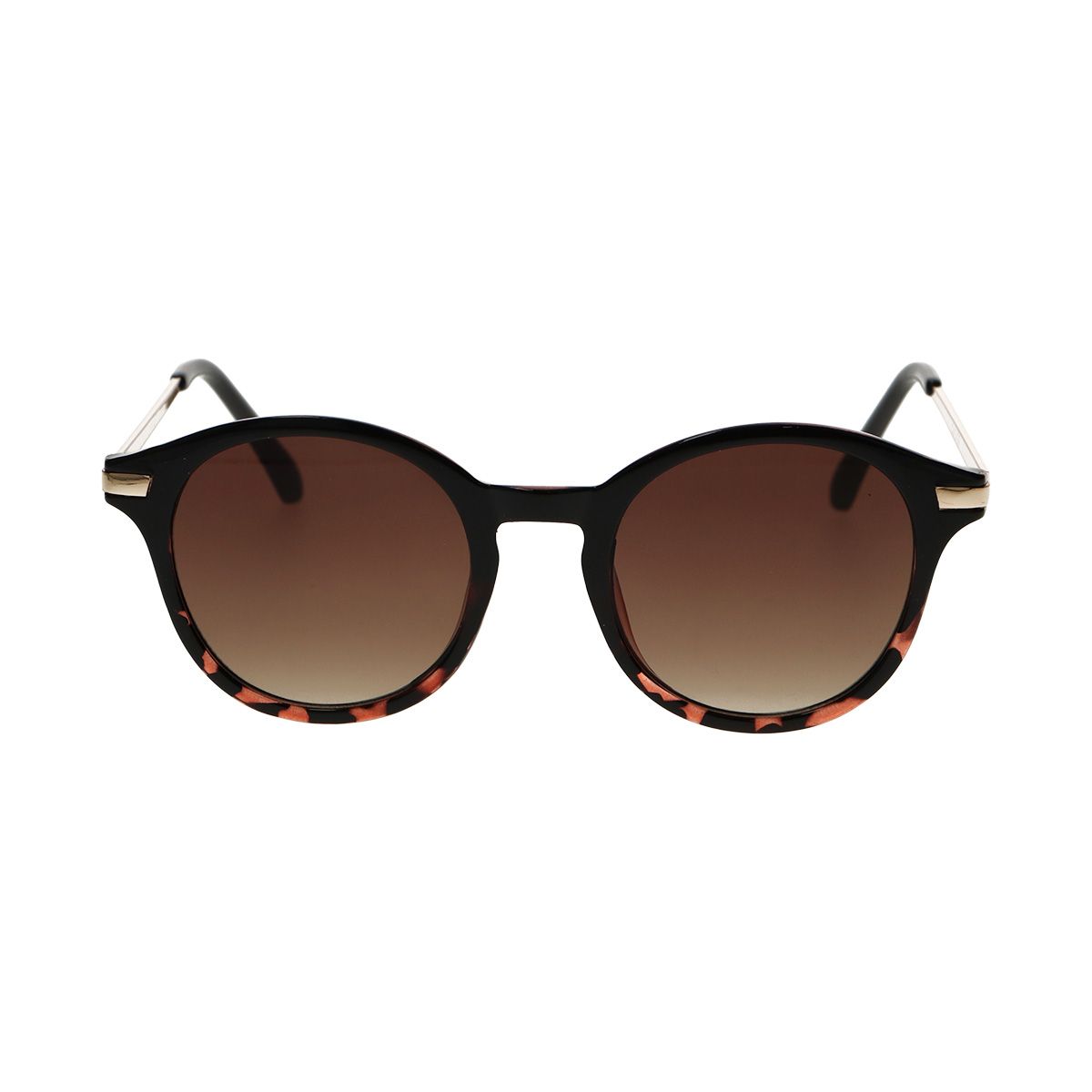 Spectrum rond zonnebril half tortoise zwart dames