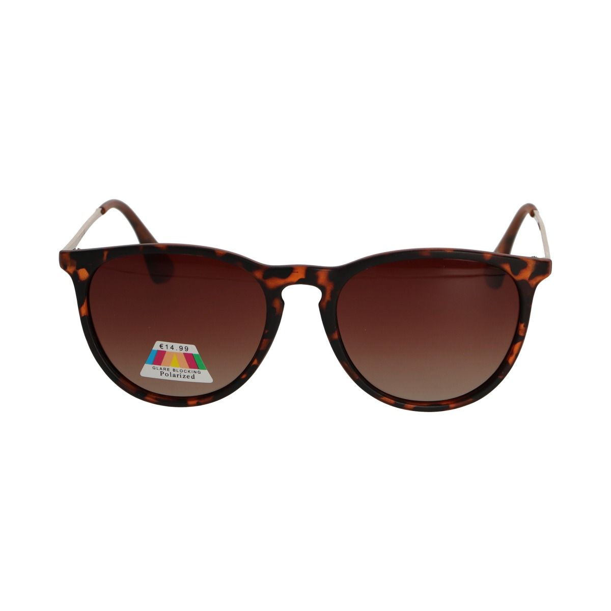 Spectrum gepolariseerde zonnebril rond tortoise goud bruin dames