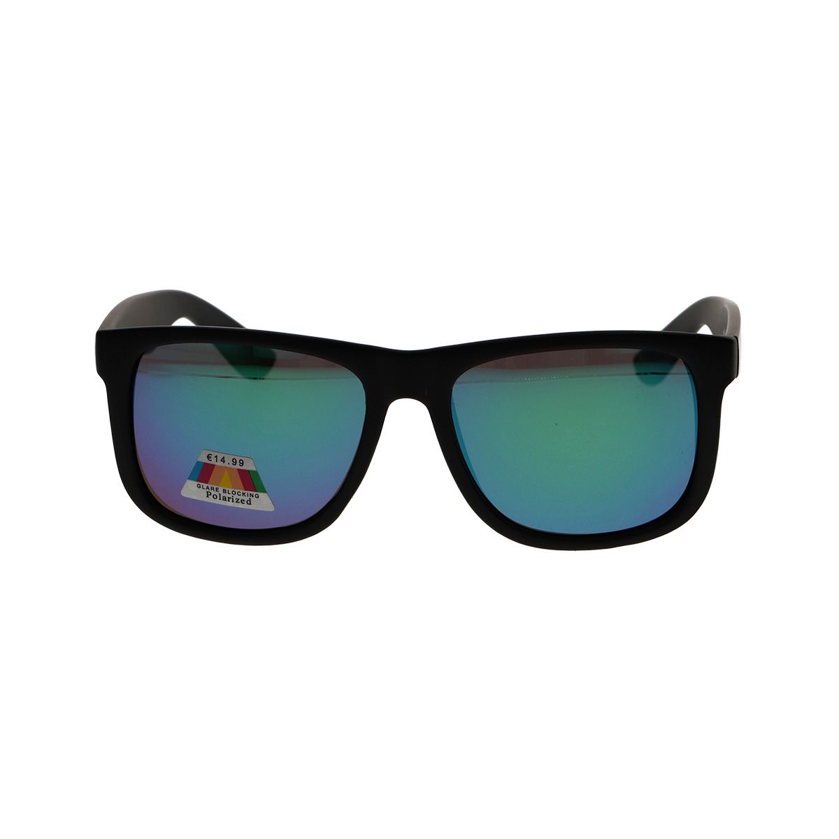 Spectrum gepolariseerde zonnebril vierkant mat zwart groen heren