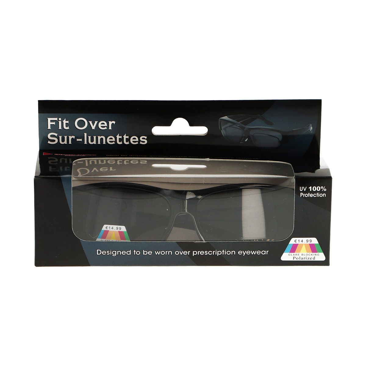 Spectrum gepolariseerde overzet zonnebril zwart