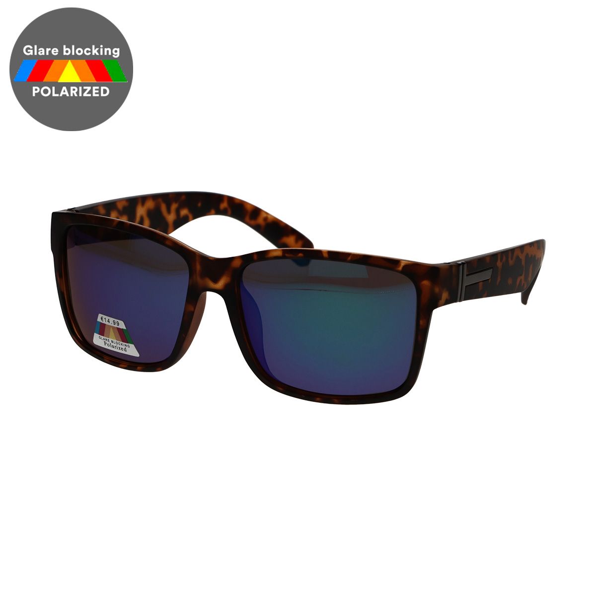 Spectrum gepolariseerde zonnebril vierkant tortoise blauw unisex