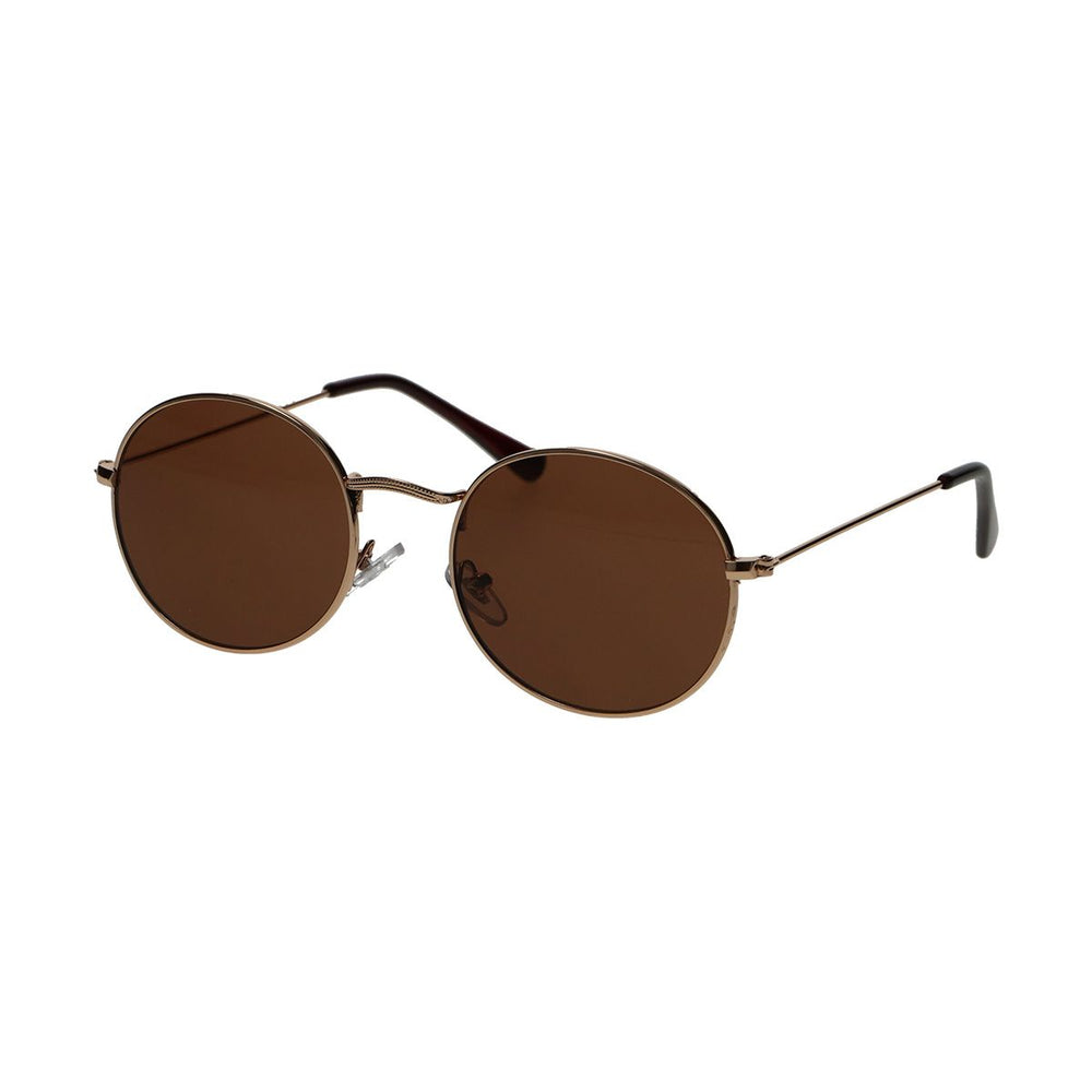Spectrum plat zonnebril ovaal goud metaal bruin unisex