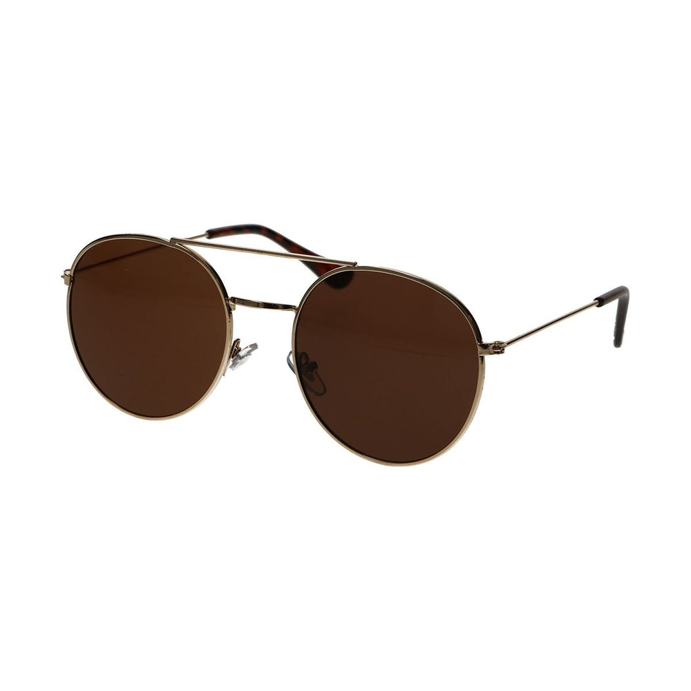 Spectrum ronde zonnebril goud metaal bruin unisex