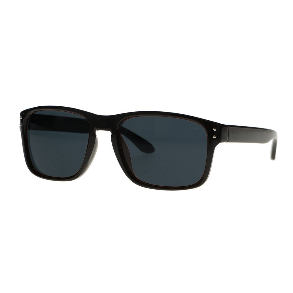 Spectrum zonnebril zwart rechthoekig bruin glas unisex