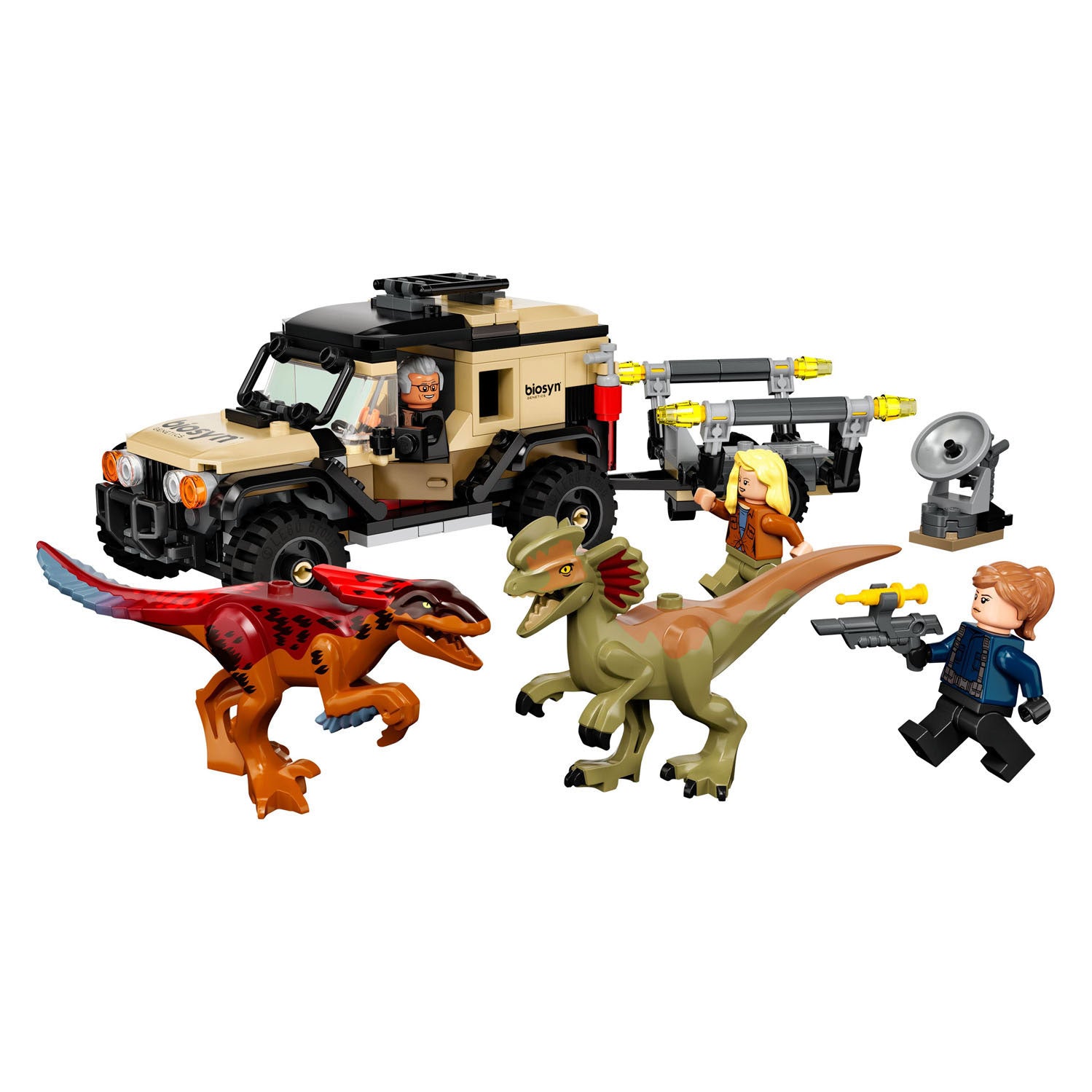 LEGO Jurassic 76951 Pyroraptor en Dilophosaurus Transport