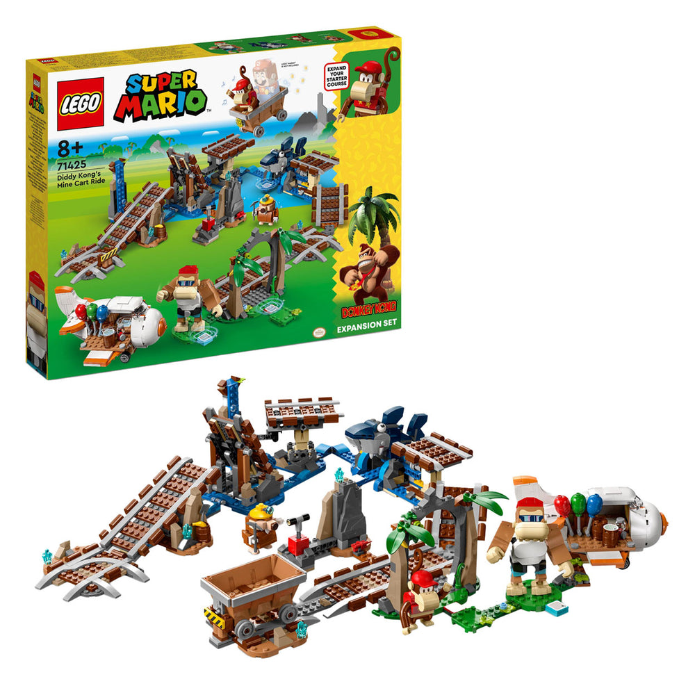 Lego super mario - uitbreidingsset: diddy kongs mijnwagenrit constructiespeelgoed (71425)