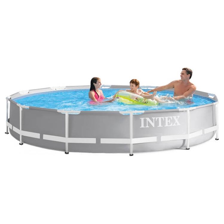 Intex Opzetzwembad zonder pomp 26710NP Prisma 366 x 76 cm grijs