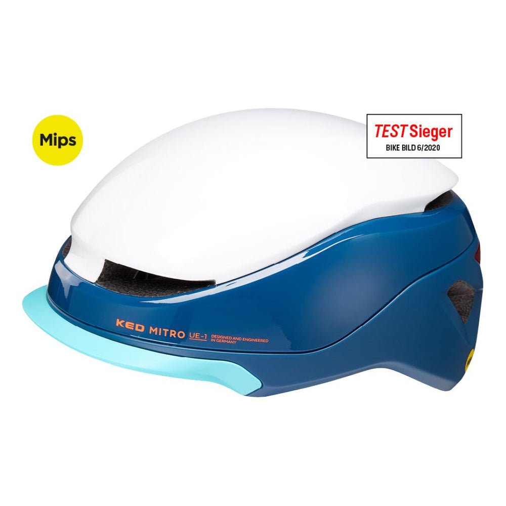 Casque de vélo KED Mitro UE-1 M (52-58cm) - bleu blanc