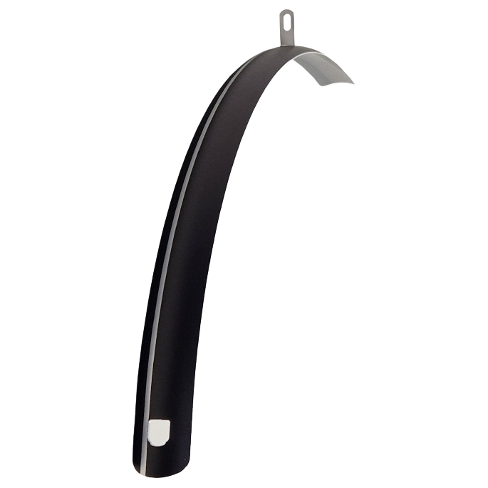 Eurofender voorspatbord 28 inch kunststof 40 mm mat zwart zilveren bies