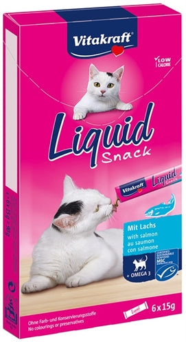 Vitakraft vloeibare kattensnack zalm omega