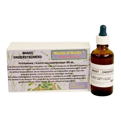 Wereld van kruiden fytotherapie angst ondersteund