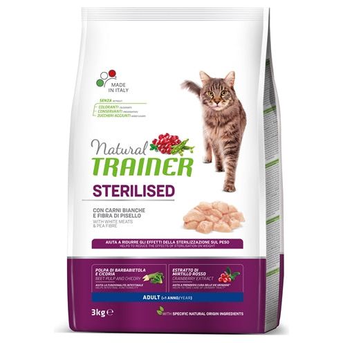 Natuurlijke trainer kat gesteriliseerd wit vlees