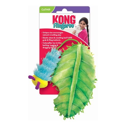 Kong flingaroo rups met blad met kattenkruid