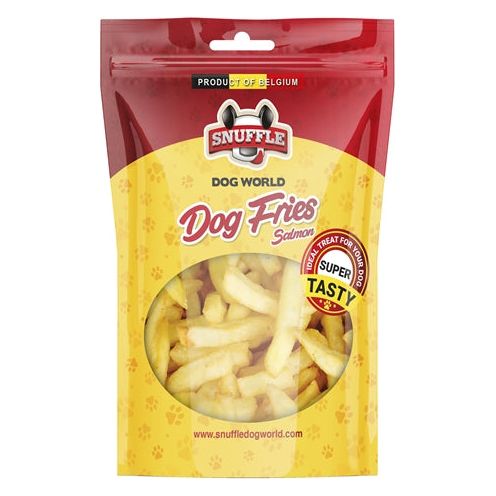 Snuffelhond friet zalm