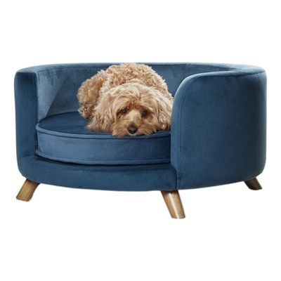 Betoverde hondenmand bank rosie pauw blauw