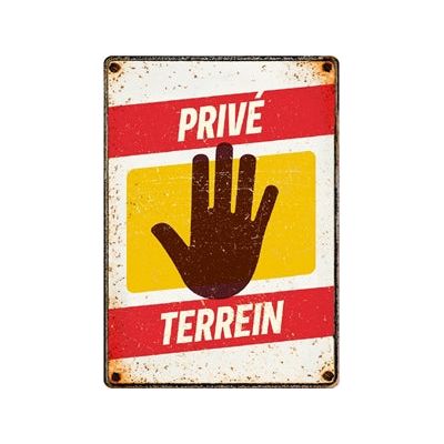 Plenty gifts waakbord blik prive terrein