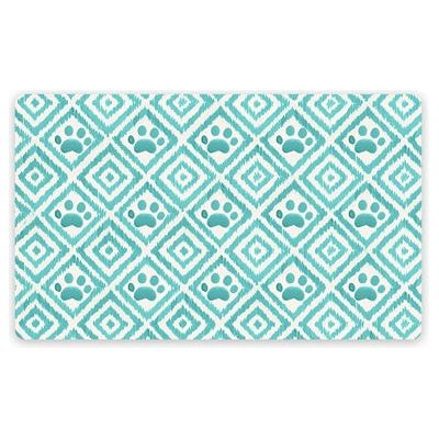 Tarhong placemat poot ikat turquoise blauw