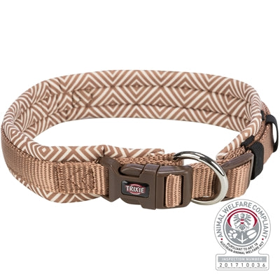 Trixie halsband hond boho extra breed met ruit karamel