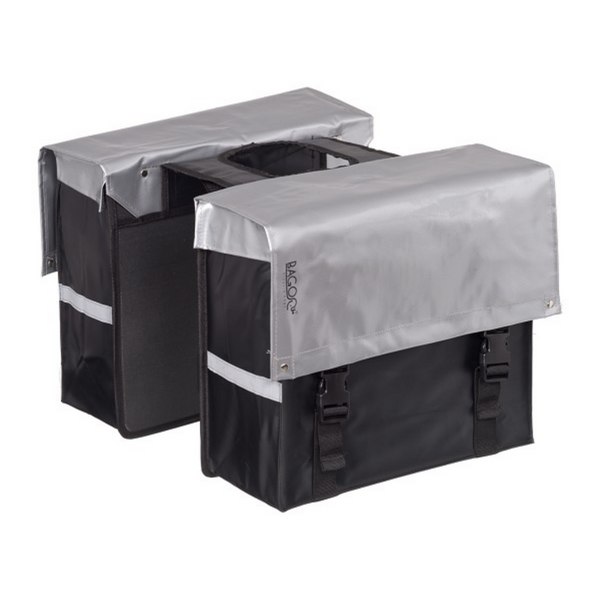 Bagoo Double Pannier Bisonyl silver black capacity 34L