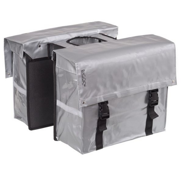Bagoo Double Bicycle Bag Bisonyl silver content 46L