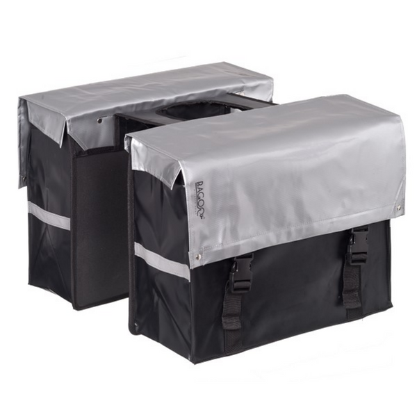 Bagoo Double Pannier Bisonyl silver black capacity 46L