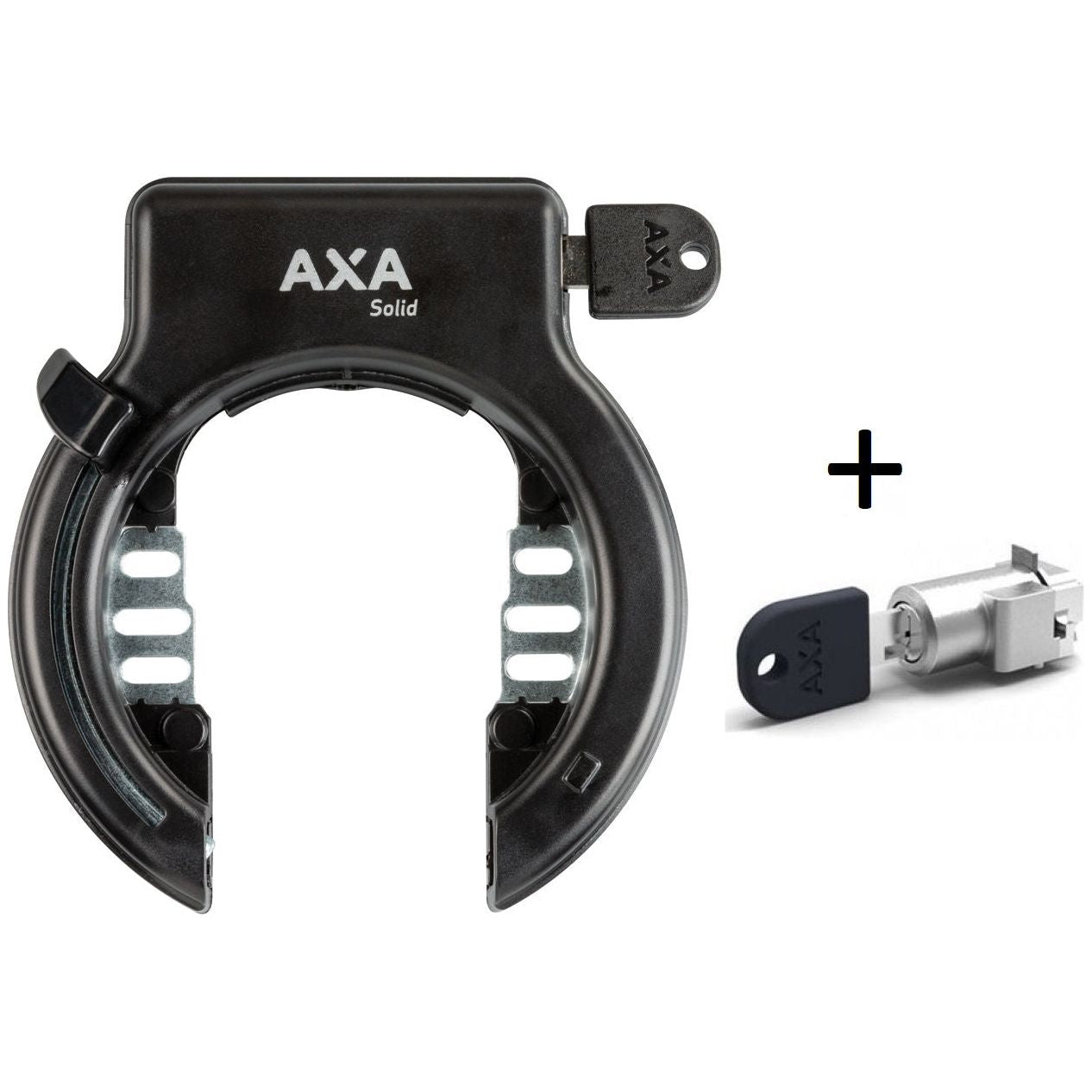 Ringslot Axa Solid Plus + accuslot Shimano Steps 8035 (met uit beschikbare sleutels)