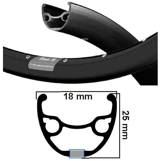 Ryde velg rival 19 mat disc 27,5 (584) 32 gaats 14g mat zwart