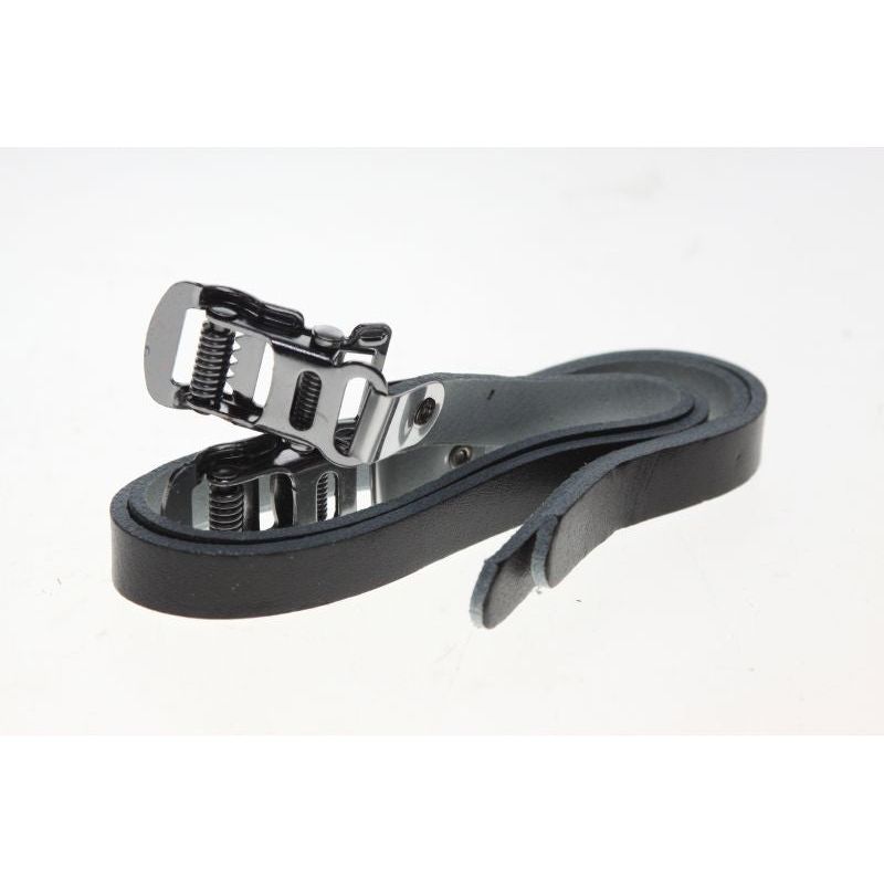 Toeclipsriemen lapize leerlook zwart